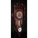 Antique French Wall Clock with Barometer and Thermometer. Circa 1900