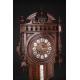 Antique French Wall Clock with Barometer and Thermometer. Circa 1900
