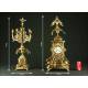 Large French Mantel Clock with Candelabra, 19th Century. Made in Bronze