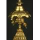 Large French Mantel Clock with Candelabra, 19th Century. Made in Bronze