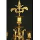 Large French Mantel Clock with Candelabra, 19th Century. Made in Bronze