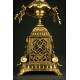 Large French Mantel Clock with Candelabra, 19th Century. Made in Bronze