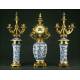 Clock with Candelabra, ca. 1860.