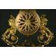 Reloj de Sobremesa con Pareja de Candelabros. Francia, Ca. 1860. Porcelana Firmada y Bronce