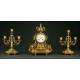 French Mantel Clock with Candelabra, Circa 1.870. Signed and Working.