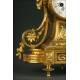 French Mantel Clock with Candelabra, Circa 1.870. Signed and Working.