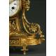 French Mantel Clock with Candelabra, Circa 1.870. Signed and Working.