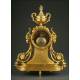 French Mantel Clock with Candelabra, Circa 1.870. Signed and Working.