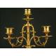 French Mantel Clock with Candelabra, Circa 1.870. Signed and Working.