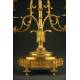 French Mantel Clock with Candelabra, Circa 1.870. Signed and Working.