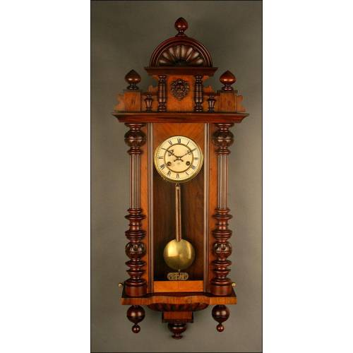 German Junghans Wall Clock, 1900. Restored and Overhauled. Works Perfectly