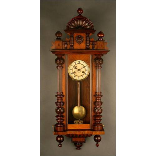 German Junghans Wall Clock, 1900. Restored and Overhauled. Works Perfectly