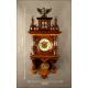 Carved Walnut Wall Clock, ca. 1890. In Perfect Working Condition