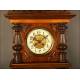 Carved Walnut Wall Clock, ca. 1890. In Perfect Working Condition