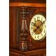 Carved Walnut Wall Clock, ca. 1890. In Perfect Working Condition