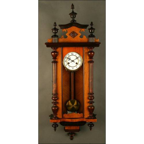 Wall Clock with Junghans Sounder. Year 1900. Working. Signed