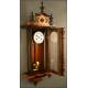 Wall Clock with Junghans Sounder. Year 1900. Working. Signed