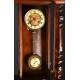 Elegant German Wall Clock from 1900. Beautifully Restored and Functioning