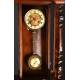 Elegant German Wall Clock from 1900. Beautifully Restored and Functioning