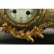 French 19th Century Marble Clock with Bronze Sculpture. Working Fine.