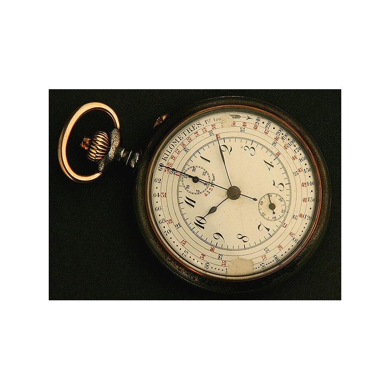 Reloj de Bolsillo Lepine, Cronógrafo, Taquímetro, Suiza, Año 1890