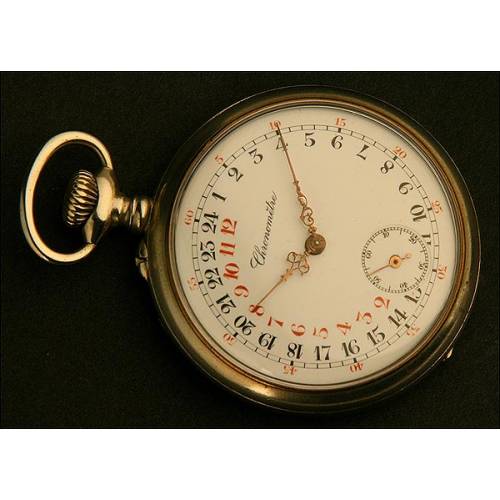 Reloj de Bolsillo Lepine 24 horas, Suiza, Año 1900. Rareza