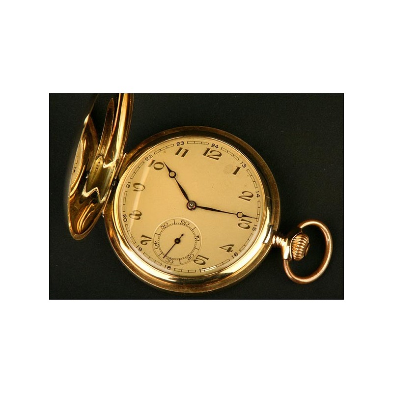 Saboneta Clock Swiss Solid Gold Dated about 1900