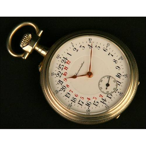 Reloj Lepine 24 horas, Suiza, Datado sobre 1900. Raro