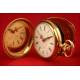 Lady's Pocket Watch in Solid Gold. Three Covers. Original Case. Circa 1880.