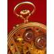 Lady's Pocket Watch in Solid Gold. Three Covers. Original Case. Circa 1880.