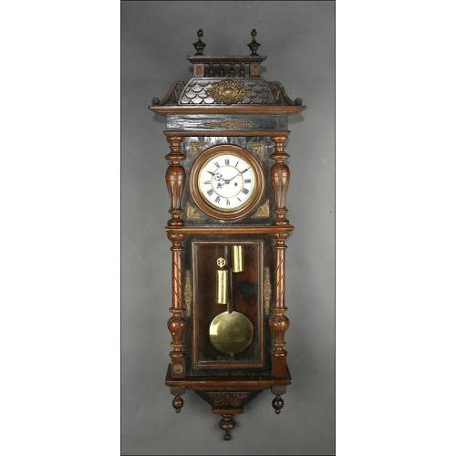 Gran Reloj de Pared Viena Gustav Becker del Siglo XIX. Funcionando Perfectamente