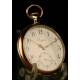 Elegant Longines Solid Silver Pocket Watch, Ca. 1910. Works Perfectly