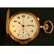 Beautiful 18K Solid Gold Pocket Watch with Chronometer and Chime. Circa 1910