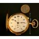 Beautiful 18K Solid Gold Pocket Watch with Chronometer and Chime. Circa 1910