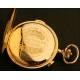 Beautiful 18K Solid Gold Pocket Watch with Chronometer and Chime. Circa 1910