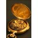 Beautiful 18K Solid Gold Pocket Watch with Chronometer and Chime. Circa 1910