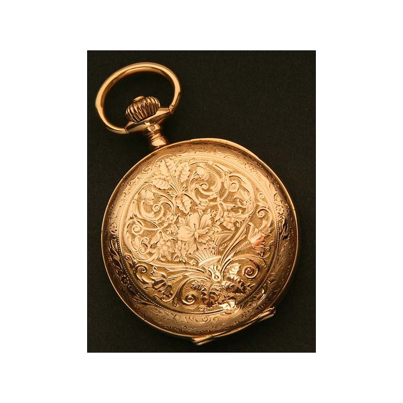 Transición fuego basura Reloj de Bolsillo Saboneta Suizo, Oro Macizo, año 1872-1902.