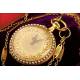 French 18kt gold pendant watch.