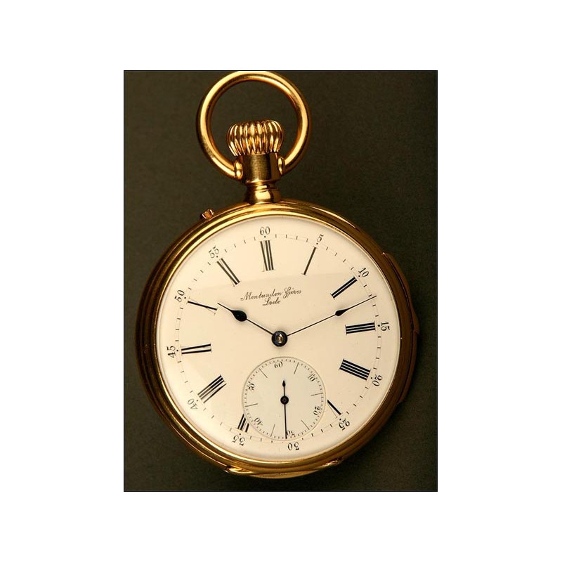 Reloj de Bolsillo con sonería e Oro de 18K. Suiza, 1820-1866.