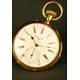 Reloj de Bolsillo con sonería e Oro de 18K. Suiza, 1820-1866.