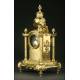 Beautiful French Bronze Mantel Clock. Year 1.880. Perfect Condition