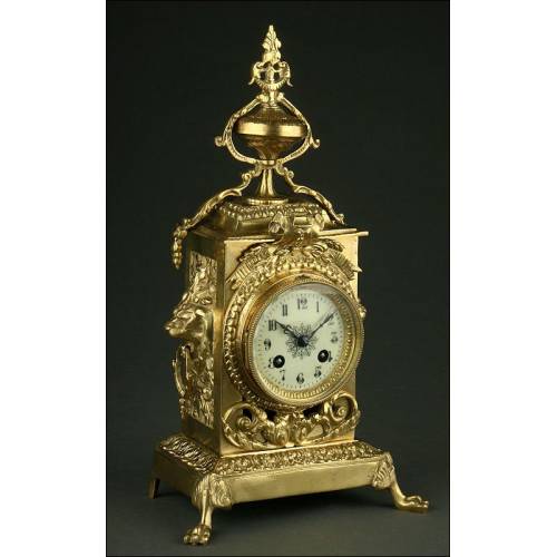 Magnífico Reloj Francés de Sobremesa del Año 1900. Perfectamente Conservado y Funcionando