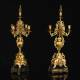 Beautiful Table Clock with Bronze Candelabra. France, 19th Century