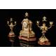 Antique French Mantel Clock in Gilt Bronze. S.XIX.