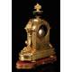 Antique French Mantel Clock in Gilt Bronze. S.XIX.