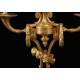 Antique French Mantel Clock in Gilt Bronze. S.XIX.