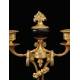 Antique French Mantel Clock in Gilt Bronze. S.XIX.