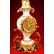 Decorative Baroque Pendulum Mantel Clock in Metal and Bronze. S.XIX.
