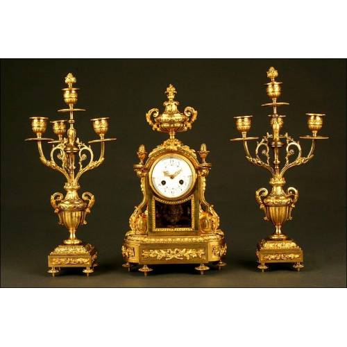 Clock with Candelabra, S. XIX