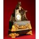 Great French Monumental Clock in Marble and Bronze. Last third of XIX Century. Working